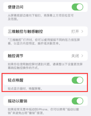 宁安苹果授权维修站分享iPhone轻点无法唤醒怎么办 